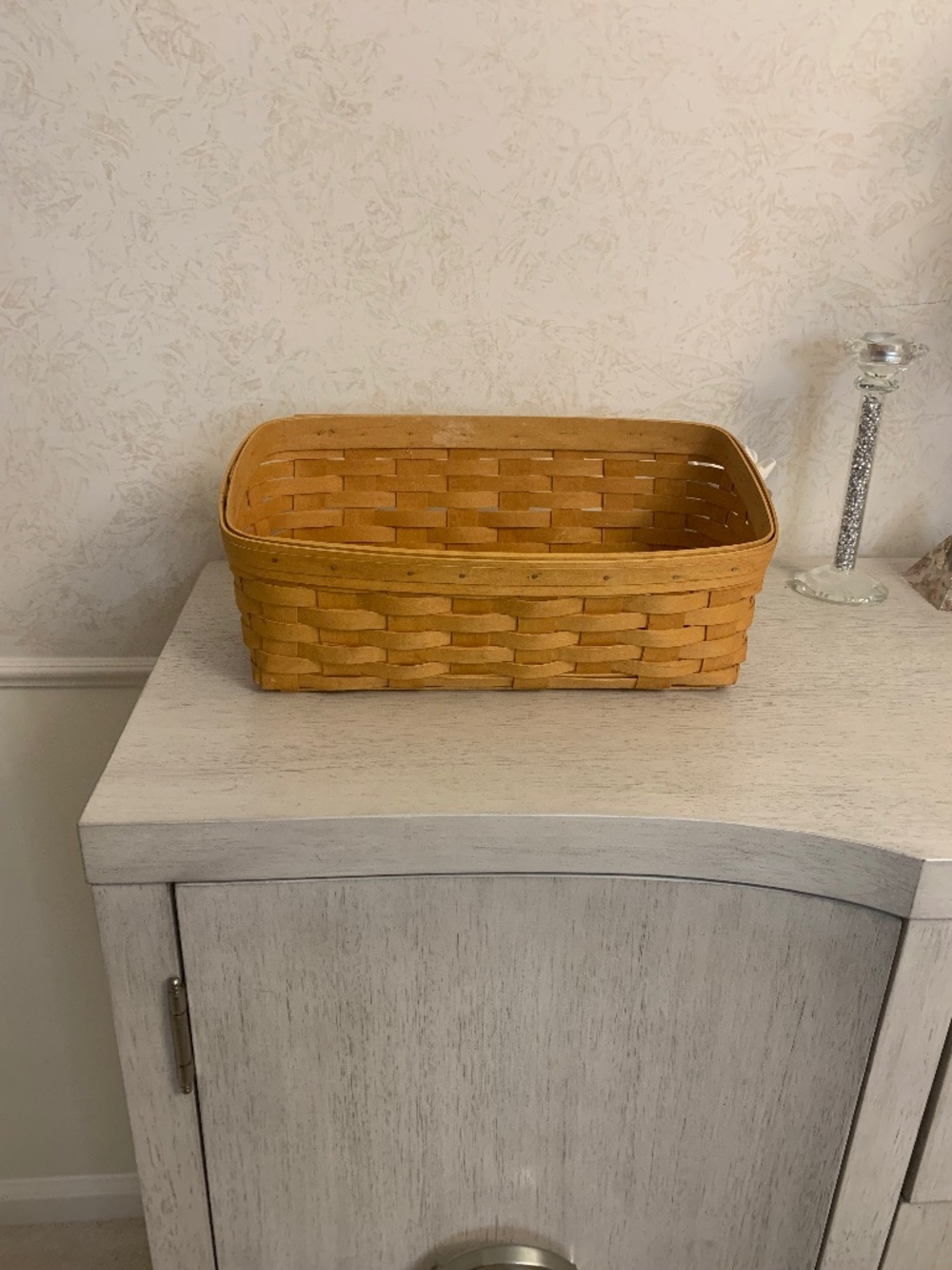 Longaberger Bread Basket with Floral Print Insert